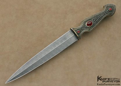 Zaza Revishvili Custom Knife Filigree & Devin Thomas Damascus Art Dagger