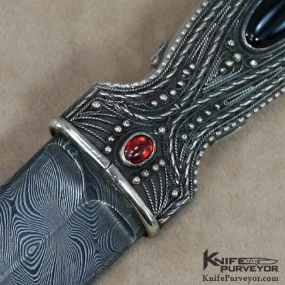 Zaza Revishvili Custom Knife Filigree & Damascus Art Dagger - Image 2