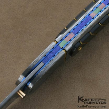 Mike Zscherny Custom Knives Blacklip Pearl & Damasteel Damascus Linerlock - Image 5