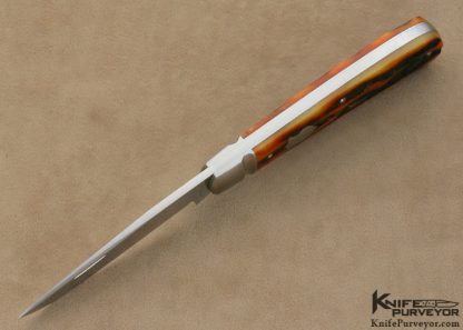 Mike Zscherny Custom Knives Amber Jigged Bone "Zulu" Slip Joint - Image 6