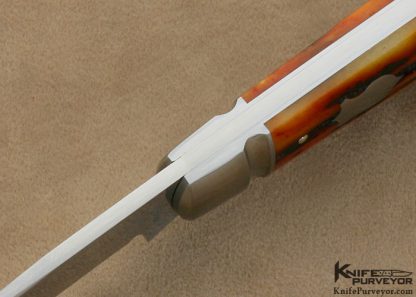 Mike Zscherny Custom Knives Amber Jigged Bone "Zulu" Slip Joint - Image 7